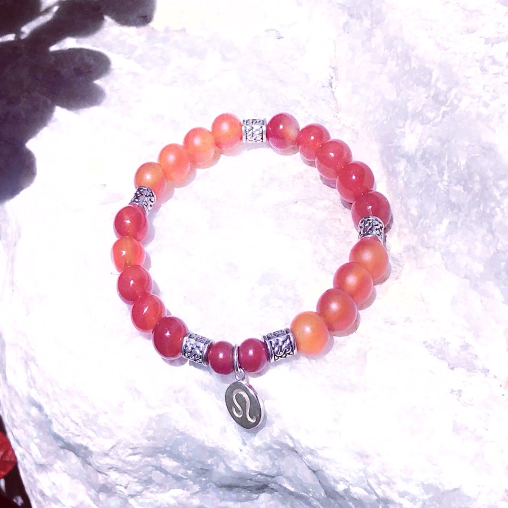 Leo Matte Agate🔥Carnelian Bracelet